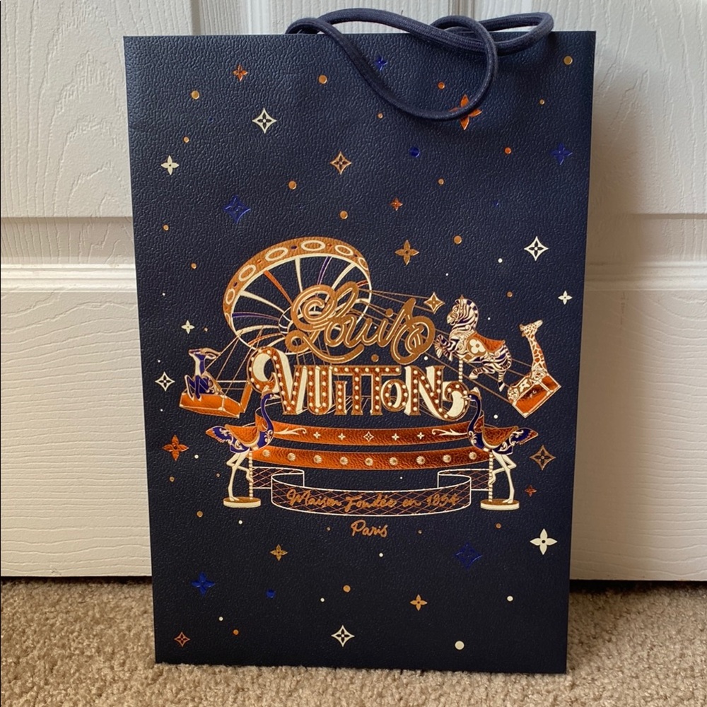 Louis Vuitton Navy and Gold Gift Bag